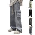 thumbnail image 1 of Styesk Men's Pants Men's Solid Color Pocket Workwear Pantscasual Straight Leg Pants, 1 of 1