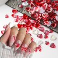 thumbnail image 1 of Juego de amuletos para uñas ZOAZJINAZ, 100 unidades, lazos rojos con forma de corazón de San Valentí, 1 of 7