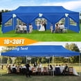thumbnail image 6 of COBIZI Canopy 10x30 Pop-up Heavy Duty Canopy Tent with 8 Removable Sidewalls,Party Tent for Weddings,Beaches,Outdoor Events,Commercial Seasonal Wind UV 50+& Waterproof&Sunburn Protection,Blue, 6 of 13