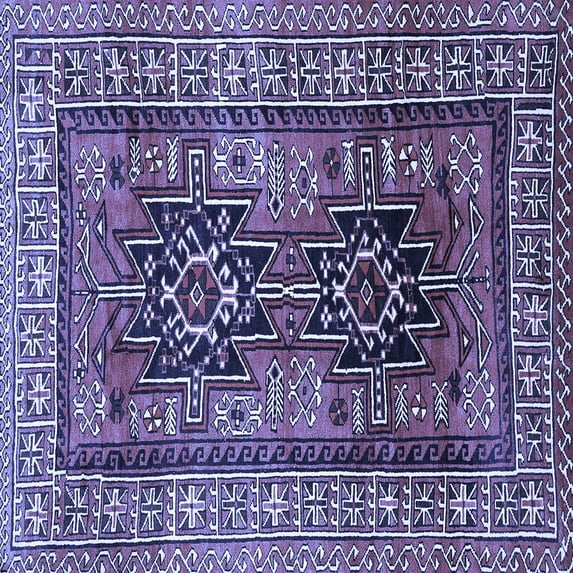 Ahgly Company Indoor Square Persian Blue Traditional Area Rugs, 4' Square