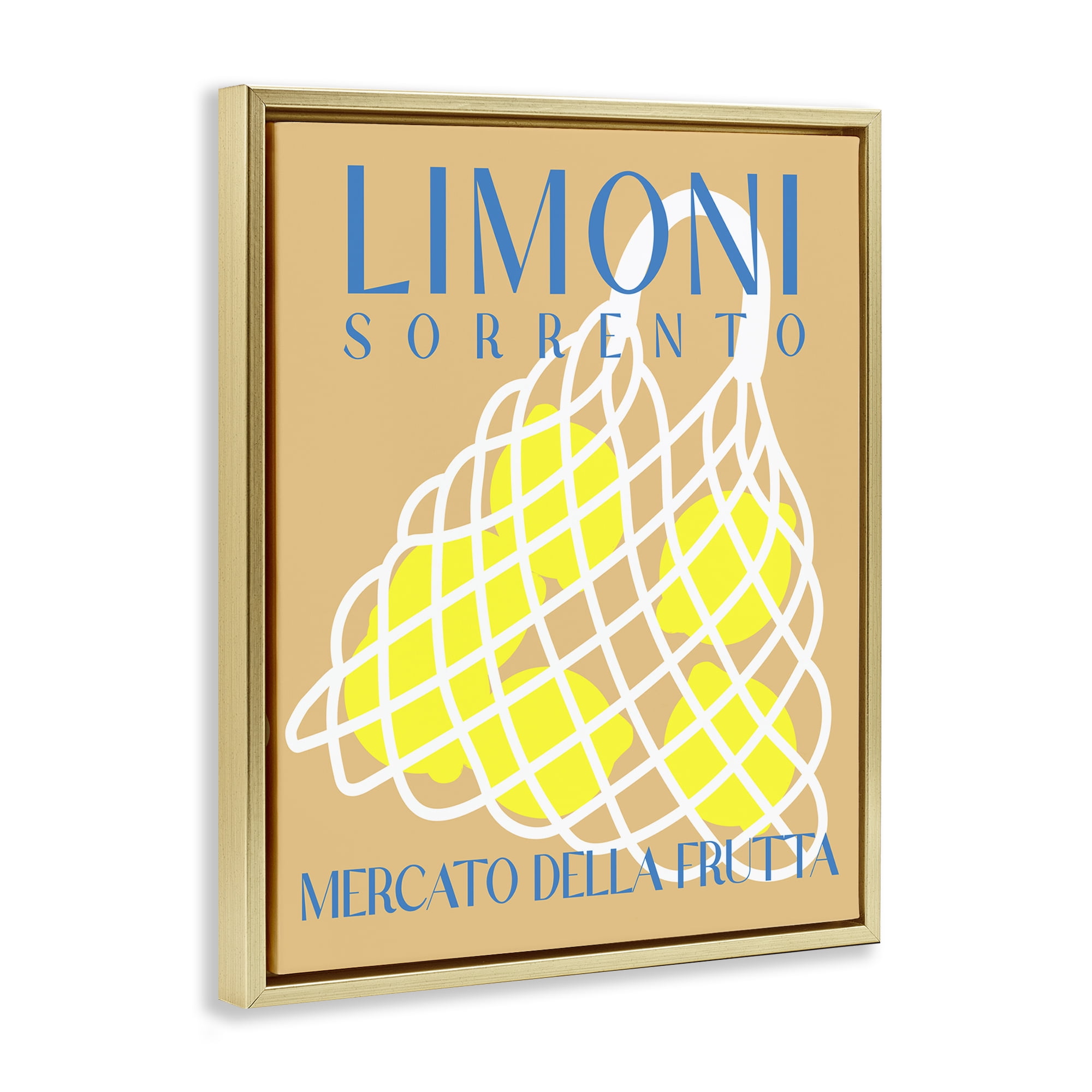 Stupell Industries Modern Lemon Fruit Market Food & Beverage Painting Gold Floater Framed Canvas Art Print Wall Art, 25 x 31
