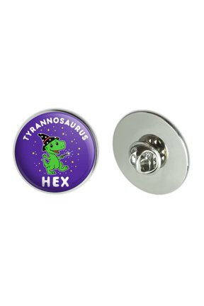 Tyrannosaurus Hex T-Rex Wizard Witch Funny Humor Metal 1.1" Tie Tack Hat Lapel Pin Pinback