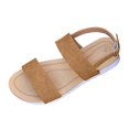 thumbnail image 1 of Wedge Sandals for Women, Round Toe Open Toe Design with Adjustable Ankle Strap, Synthetic Suede Upper, Cushioned Footbed, Breathable Perforations, Non-Slip Sole, 1 of 9
