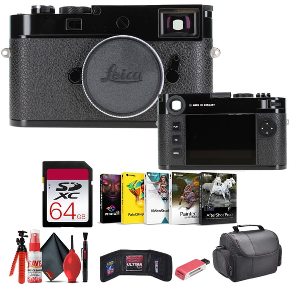 Leica M11 Rangefinder Camera (Glossy Black) (20230)   64GB Memory Card   Corel Photo Software   Card Reader   Case   Flex Tripod   Cleaning Kit   Memory  Wallet