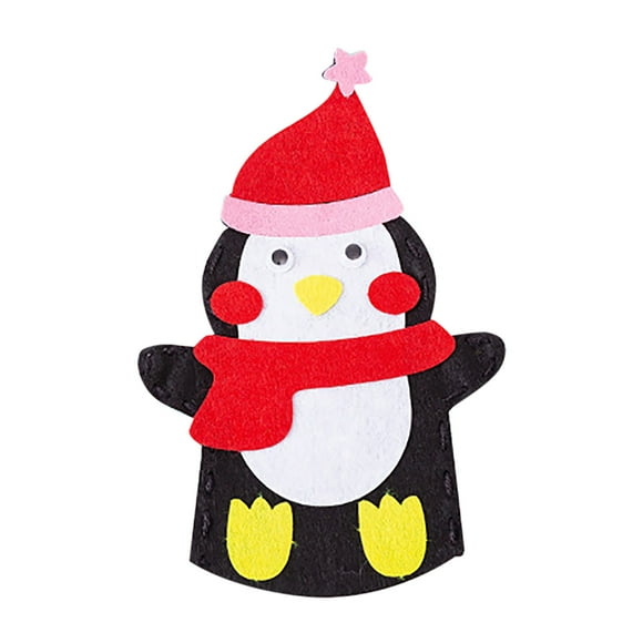 DIY Craft Sewing Felts Cartoon Santa Christmas Hand Puppet Glove Toy Kids Gift