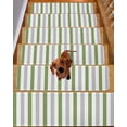 thumbnail image 2 of Grass Green Grey Stripe Stair Treads Non Slip for Steps Classic Modern 7 Pcs Reusable Adhesive Stair Runner Mats for Dogs Elders Carpet Treads Rugs for Staircase 8x30 In, 2 of 7