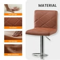 thumbnail image 5 of COMHOMA Bar Stools, Modern PU Leather Swivel Adjustable Hydraulic Bar Stool with 16.1” Wide Base Square Counter Bar Stool Set of 2,Brown, 5 of 8