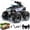 Black, variant on Amphibious Remote Control Car – 4WD Waterproof RC Truck with Water Cannon Shooting, Dual Control (Steering Wheel & Watch), 2 Rechargeable Batteries, All-Terrain Off-Road Climbing Toy