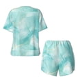 thumbnail image 5 of Lsque Blue Marble Women's Short-Sleeved Pajama Set - 2 Piece Soft and Lightweight Sleepwear Set-Large, 5 of 9