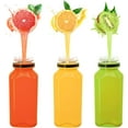 thumbnail image 4 of czcpp-Plastic Bottles with Caps 12Pcs Juice Bottles Clear Reusable Containers Black Lid Plastic Smoothie Bottles Ideal for Juice Milk Homemade Beverages (8oz), 4 of 4