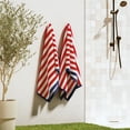 thumbnail image 3 of 100% Cotton Velour Stripe Border Oversized Beach & Pool Towels - 2 Pack, 35" x 70", 3 of 6