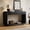 Black, variant on Antique-Style Console Table, 3 Storage Drawers, Display Shelf, Curved Legs, Paulownia Veneer, Entryway/Hallway/Living Room