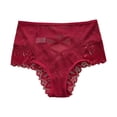 thumbnail image 4 of Women Solid Sexy Lace Seamless Panties - Mid High Waist, Hollow Breathable Briefs, Plus Size L-XXL, for Nightwear & Intimate Occasions, 4 of 4