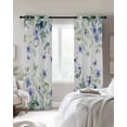 thumbnail image 3 of Leaf Butterfly Blackout Curtains 39 Inches Long for Bedroom, Watercolor Sage Green Purple Floral Thermal Insulated Room Darkening Black Out Window Curtain Panels Grommet Drapes for Living Room, 3 of 8