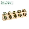 thumbnail image 3 of Uxcell Terminal Ground Bar Screw Block Barrier Brass 5 Positions 40mmx5.7mmx10mm for Electrical Distribution 5 Pack, 3 of 5