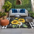 thumbnail image 2 of Spring Yellow Flowers Outdoor Rug for Patio/Deck/Porch, Non-Slip Large Area Rug 6 x 9 Ft, Check Oil Painting Vintage Indoor Outdoor Rugs Washable Area Rugs, Reversible Camping Rug Carpet Runner, 2 of 8