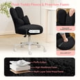 thumbnail image 4 of Ktaxon Teddy Fleece Office Chair, Rabbit Ear Backrest Vanity Chair, Adjustable Swivel Reading Chair for Home Office Black, 4 of 10