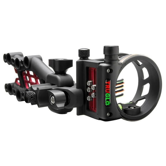 TruGlo Carbon Hybrid 5 Pin .019" Fiber Optic Archery Bow Sight, Matte Black - TG7515B