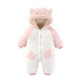thumbnail image 2 of Hzgobj Newborn Baby Cartoon Bear Snowsuit Winter Coat Fleece Hooded Romper Jumpsuit, 2 of 3