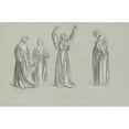 thumbnail image 3 of Frederic Leighton 18x13 Black Modern Framed Museum Art Print Titled - A Sheet of Studies for ‘Romola’; Monna Brigida's Conversion, 3 of 5