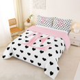 thumbnail image 2 of Manfei Kawaii Monogrammed Print D King Size Comforter Sets,Kawaii Loves Print Comforters King Size,Pink Reversible,3pcs,1 Comforter and 2 Pillowcases, 2 of 7
