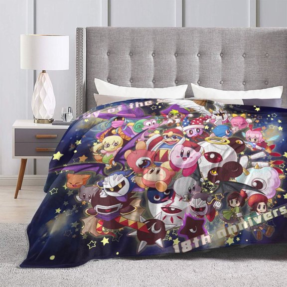 Kirby Ultra-Soft Micro Fleece Blanket Cozy Blanket Thick Warm Plush Throw Blanket Sofa Cushion 80"X60"