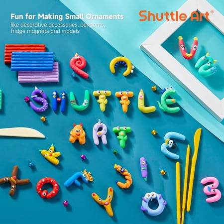 Shuttle Art オーブン粘土 ポリマークレイ 60色セット ポリマー粘土キット 粘土ツール アクセサリー 収納ケース付き オーブン焼き