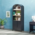 thumbnail image 5 of Walker Edison Modern 3 Shelf Open Arched Bookcase Cabinet, Black, 5 of 20