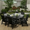 thumbnail image 7 of WestinTrends Malibu Outdoor Dining Table for 6, All Weather Poly Lumber Adirondack 71" Trestle Long Dining Table with Umbrella Hole, Black, 7 of 7