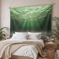 thumbnail image 3 of Dark Green Ocean Waves Tapestry for Bedroom Wall Hanging Tapestry, Summer Beach Coastal Abstract Ceiling Backdrop Tapestries Poster Blanket Wall Decor for Teens Room Living Room Dorm 51" x 59", 3 of 8