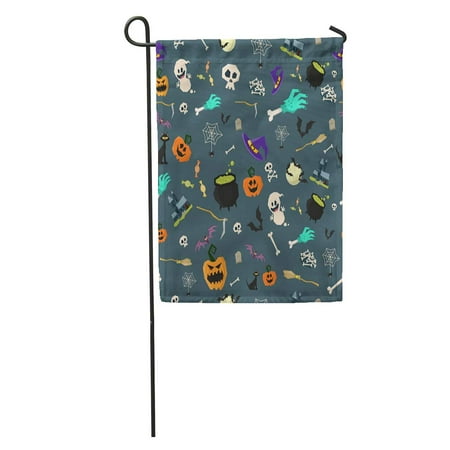 KDAGR Bat Halloween Party All Hallow Eve Repetitive Saints Holiday Garden Flag Decorative Flag House Banner 12x18 inch