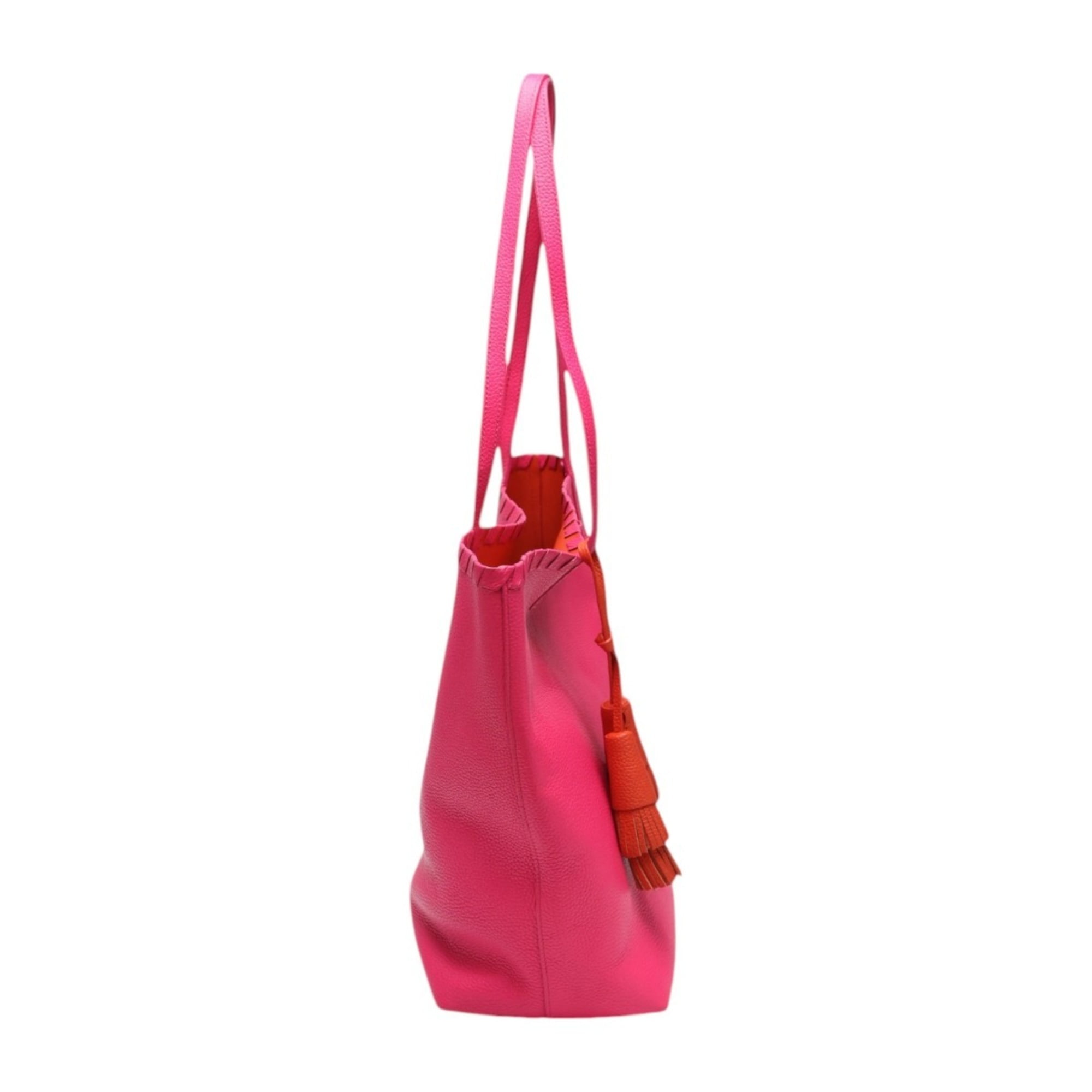 Pre-Owned Kate Spade tote bag in pink leather with tassel detail. (Good)