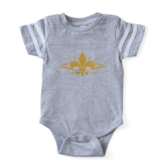 CafePress - Fleur De Lis Swirls_Light - Cute Infant Baby Football Bodysuit