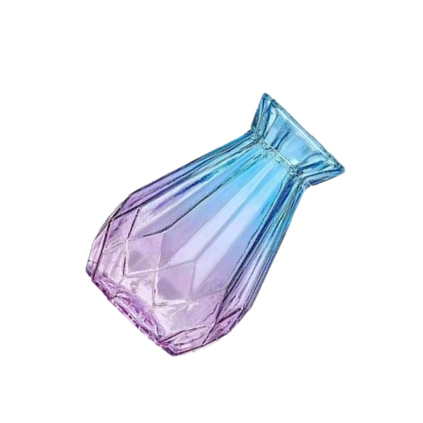Wosthever Botella pequeña hidropónica de flores secas - Regalo para amantes de las plantas Pequeños jarrones de vidrio de origami para flores Artesanía Azul púrpura