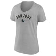 thumbnail image 2 of Women's Fanatics Gray San Jose Sharks V-Neck T-Shirt, 2 of 3