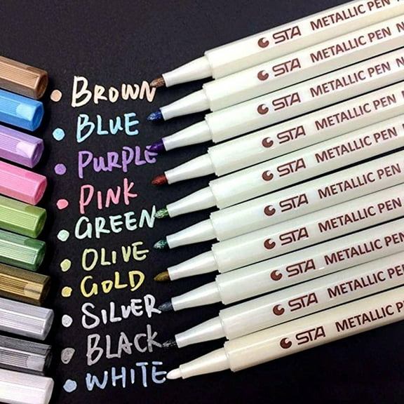 Assorted Colored Metallic Permanent Paint Markers Pens Metallic Marker Pens 1ML