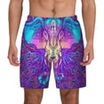 thumbnail image 3 of Uemuo Elephant in Tribal Style Pattern Mens Swim Trunks Quick Dry Board Shorts with Mesh Lining, Stretch Beach Shorts Quick Dry No-Chafing Board Shorts-3X-Large, 3 of 9