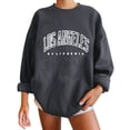 thumbnail image 2 of Oversized Sweatshirts for Women Long Sleeve Basic Y2K Pullover Crewneck Los Angeles Print Comfy Lightweight Tops, 2 of 3