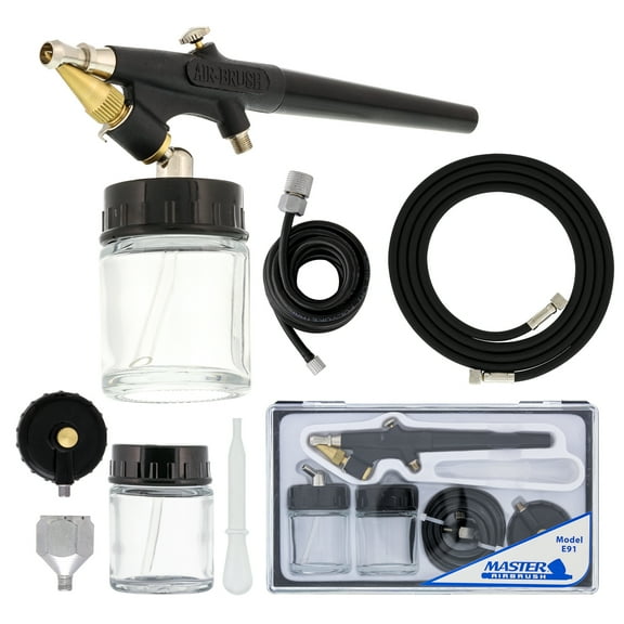 Master Airbrush Single Action AIRBRUSH SET w/1/8 AIR INLET & 2 HOSES