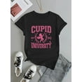 thumbnail image 2 of Camiseta elegante para San Valentín: Camiseta de moda para mujer primavera/verano con estampado único de Cupido. Camiseta informal de manga corta y cuello redondo. Lavable a máquina. Para adultos, ho, 2 of 6