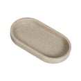 thumbnail image 4 of Bandeja de dispensador de jabón 7.8x3.9 pulgadas Sleek Forma ovalada bandeja de tocador versátil para cepillos de maquillaje accesorio decorativo Beige, 4 of 8