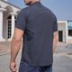 thumbnail image 4 of Mens Manga Corta Botón Abajo Camisas de Moda Bordado de Pie Cuello Bolsillo, Blusa de Algodón para Uso Al Aire Libre Y Diario, 4 of 9