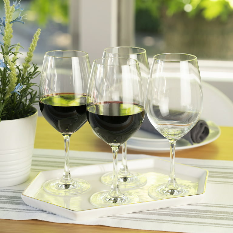 ELIXIR GLASSWARE Premium Crystal Wine Glasses 14oz x 4 - Red & White Wine -  Modern Design - Perfect Gift 