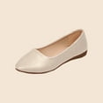 thumbnail image 5 of Beige Ladies Breathable Flats With Shallow Mouth Round Toe For Comfortable Walking, 5 of 7