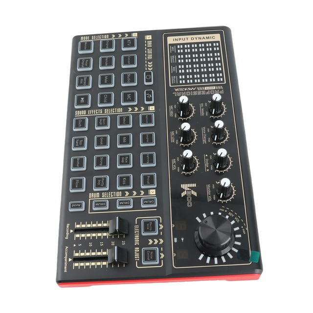 Sound Live Sound Card Sound Board with Multiple DJ Mixer Effects Voice Changer and LED Light for Streaming Podcasting Game Recording