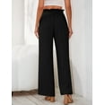 thumbnail image 3 of a.Jesdani Women's Wide Leg Casual Pants High Waisted Elastic Pants Tie Knot Loose Office Trousers with Pockets S-XXL, 3 of 6