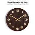 thumbnail image 3 of Labymos 14'' Wooden Decorative Wall Clock with Round Shape Numeral Design Simple Style Hanging Decoration, 3 of 8