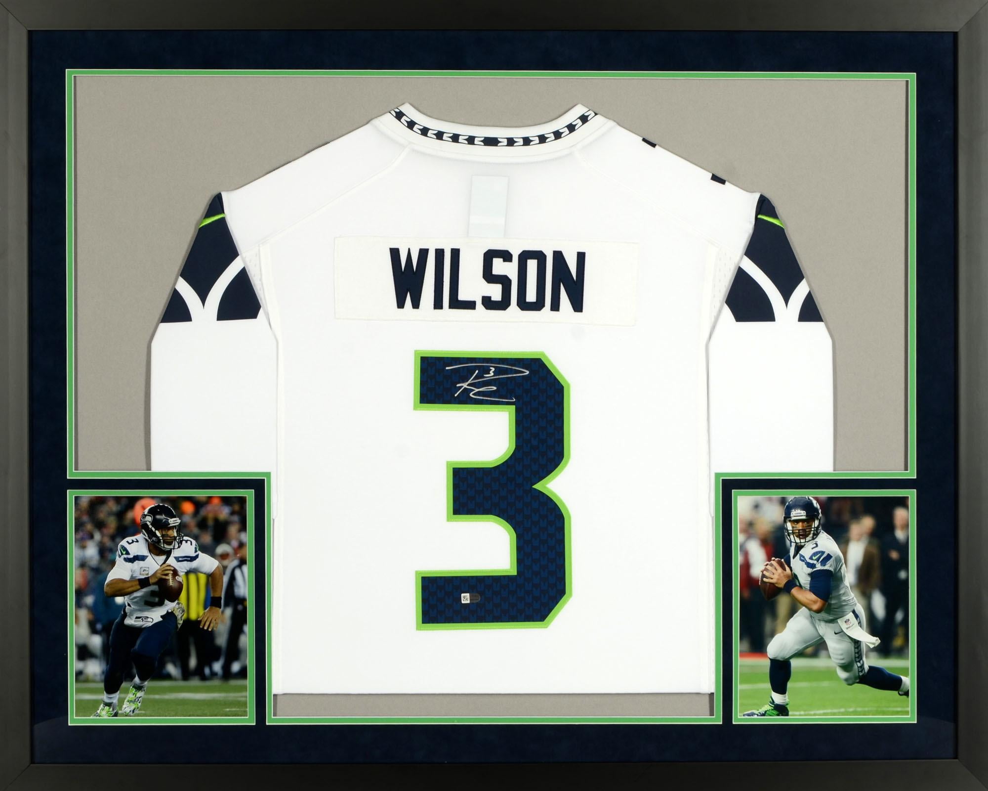 russell wilson signed jersey framed