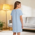 thumbnail image 5 of CCRFTGI Linen Short Sleeve Summer Dress for Child Girls Size 10-12 Casual 2026 A Line Skater Dress Loose Fit Holiday Girls Clothes Fashion Dresses Sky Blue 5-6 Years, 5 of 9