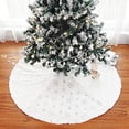 thumbnail image 4 of Falda De Árbol De Navidad De 90 Cm Con Lentejuelas Plateadas Patrones De Copos De Nieve Estera De Árbol De Navidad De Piel Almohadilla De Árbol De Alta Para Adornos De Árbol De Vacaciones Speravity HA021322-00, 4 of 6